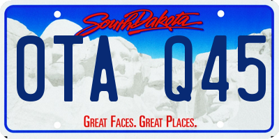 SD license plate 0TAQ45