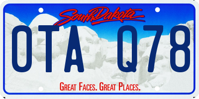 SD license plate 0TAQ78
