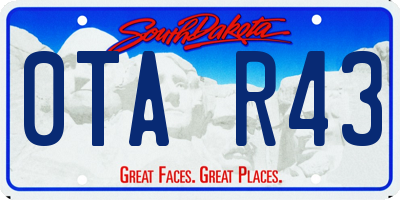 SD license plate 0TAR43