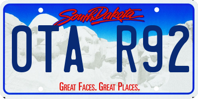 SD license plate 0TAR92