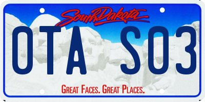 SD license plate 0TAS03