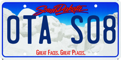 SD license plate 0TAS08