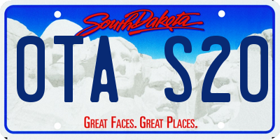 SD license plate 0TAS20