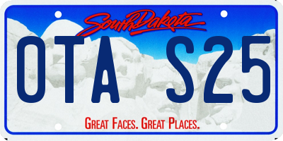 SD license plate 0TAS25