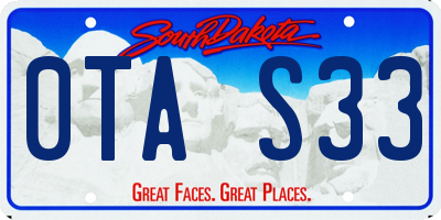 SD license plate 0TAS33