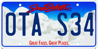 SD license plate 0TAS34