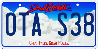 SD license plate 0TAS38