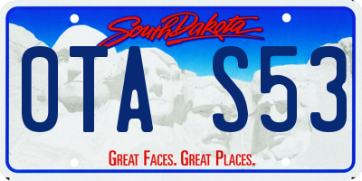 SD license plate 0TAS53