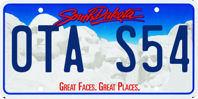 SD license plate 0TAS54