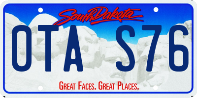 SD license plate 0TAS76