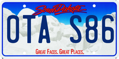 SD license plate 0TAS86