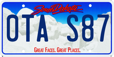 SD license plate 0TAS87