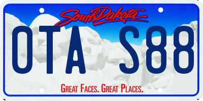 SD license plate 0TAS88
