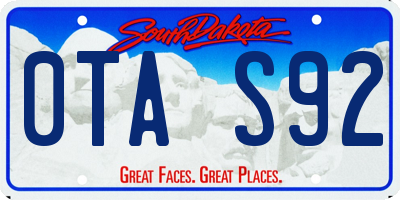 SD license plate 0TAS92