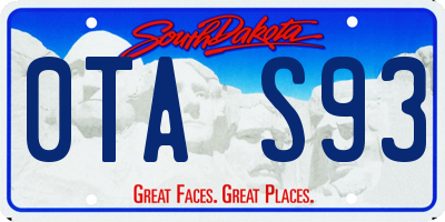 SD license plate 0TAS93