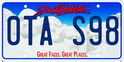 SD license plate 0TAS98
