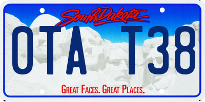 SD license plate 0TAT38