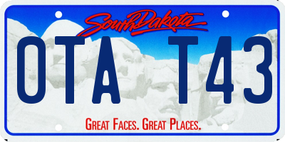 SD license plate 0TAT43