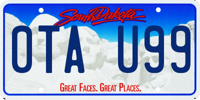 SD license plate 0TAU99