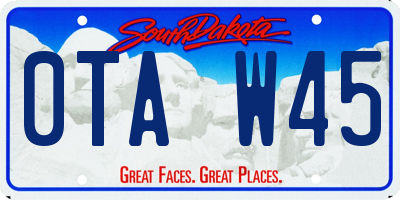 SD license plate 0TAW45