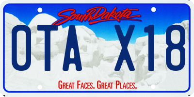 SD license plate 0TAX18