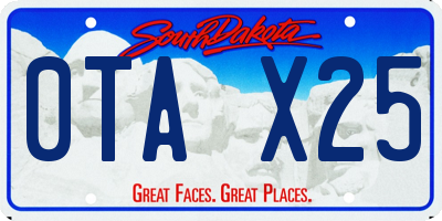 SD license plate 0TAX25