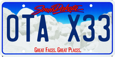 SD license plate 0TAX33