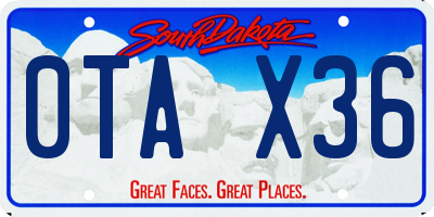 SD license plate 0TAX36