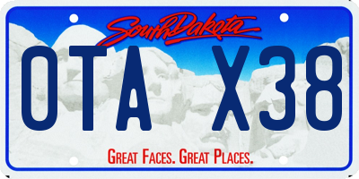 SD license plate 0TAX38