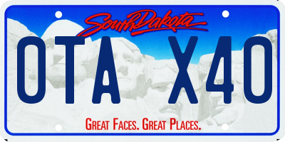 SD license plate 0TAX40