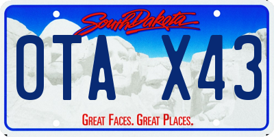 SD license plate 0TAX43