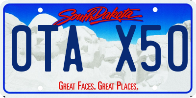 SD license plate 0TAX50