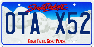 SD license plate 0TAX52