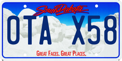 SD license plate 0TAX58