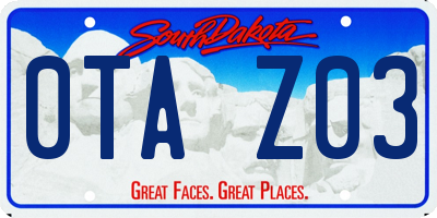 SD license plate 0TAZ03