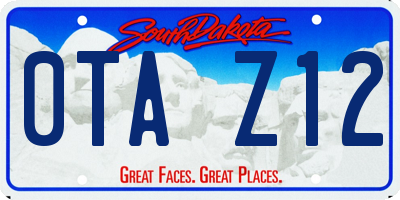 SD license plate 0TAZ12