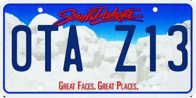 SD license plate 0TAZ13