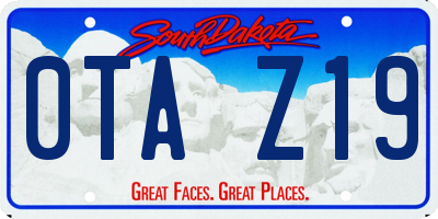 SD license plate 0TAZ19