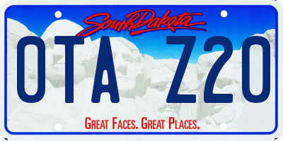 SD license plate 0TAZ20