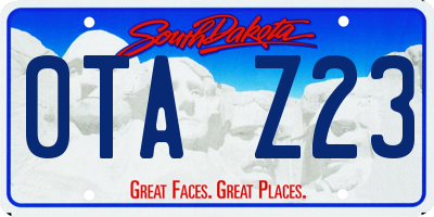 SD license plate 0TAZ23