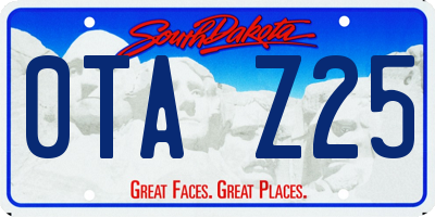 SD license plate 0TAZ25