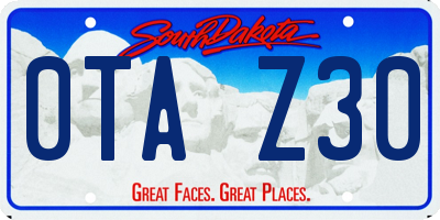 SD license plate 0TAZ30