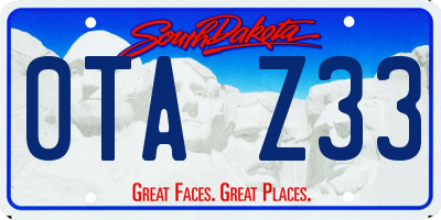SD license plate 0TAZ33