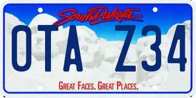 SD license plate 0TAZ34