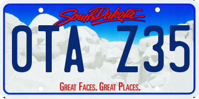 SD license plate 0TAZ35