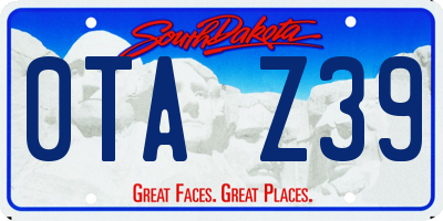 SD license plate 0TAZ39