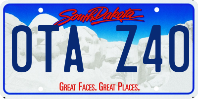 SD license plate 0TAZ40