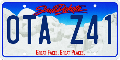 SD license plate 0TAZ41