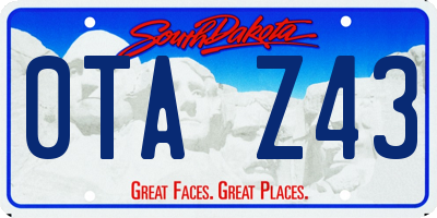 SD license plate 0TAZ43