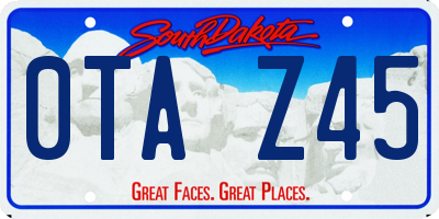 SD license plate 0TAZ45